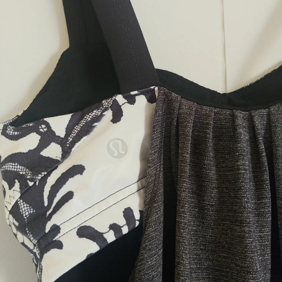 Lululemon Tank Top 6 Run Back On Track Gray Floral - Picture 2 of 6